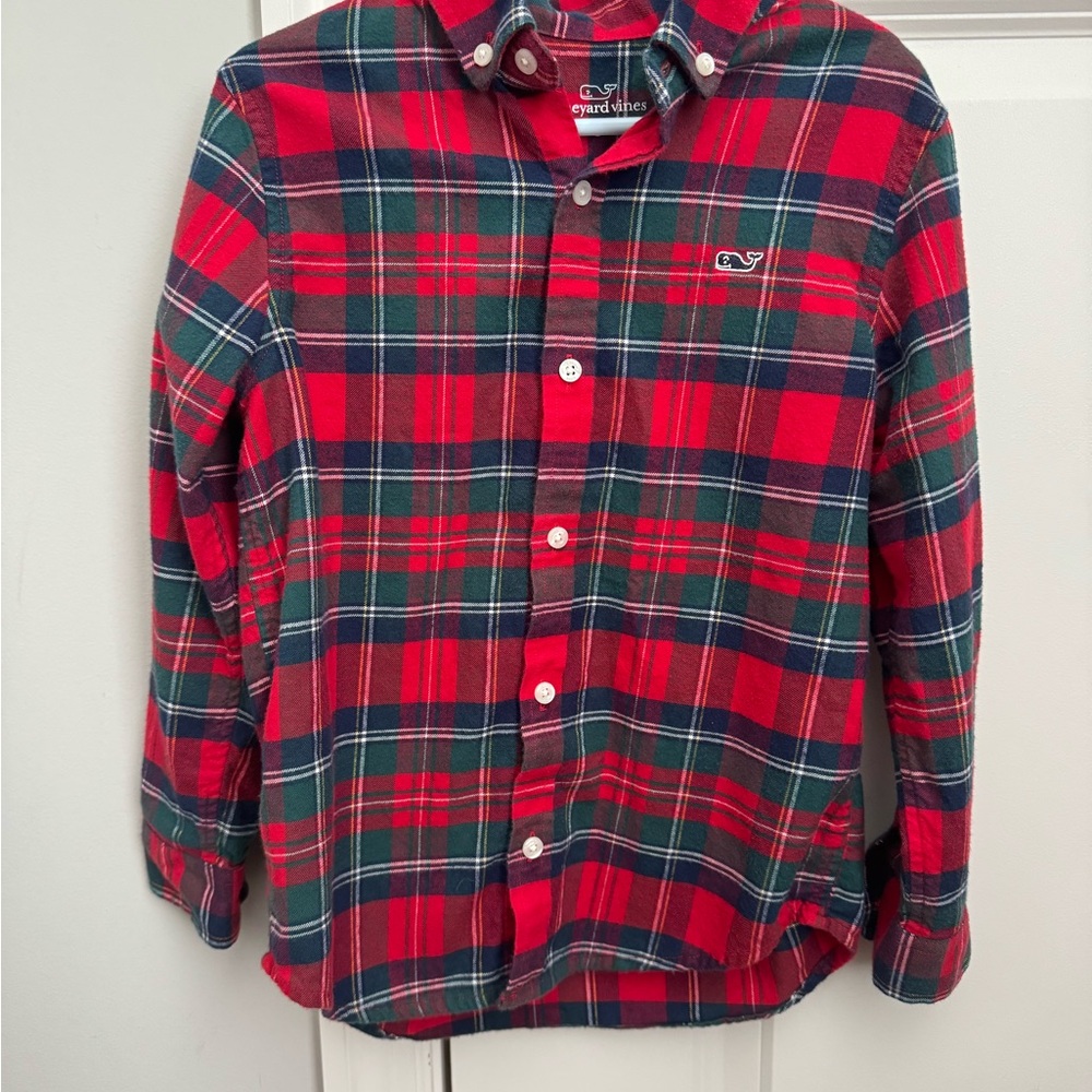 SOLD Vineyard Vines Red and Green Plaid Shirt